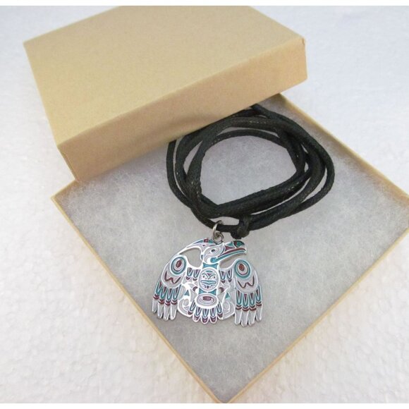 Joe Wilson Raven the Cultural Hero Pendant Necklace with Black Cord Canada - Picture 12 of 12